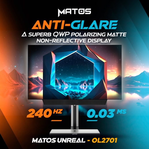 MONITEUR MATOS UNREAL OLED OL2701 240HZ 27 POUCE QHD 2K